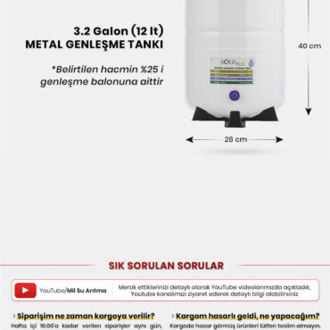 Alternative view of Su Arıtma Cihazı 3.2 Galon (12 Litre) Metal Genleşme Tankı